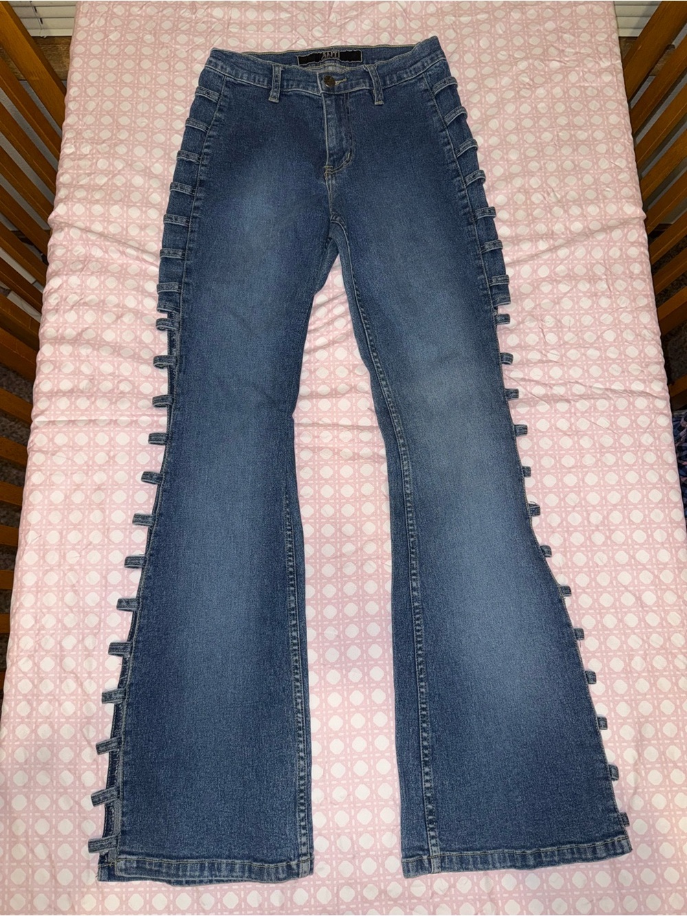 Women’s Blue Flare Jeans with sides open
